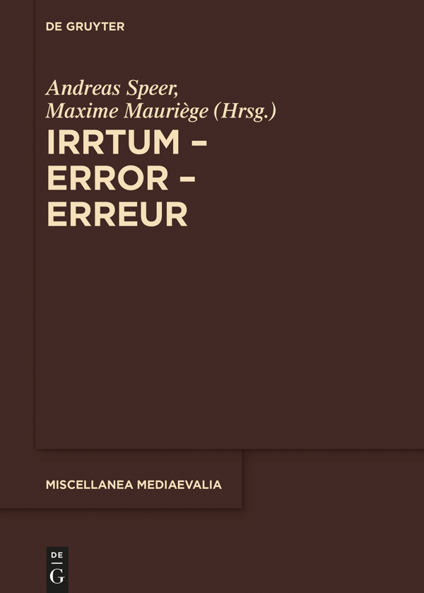 Irrtum Error Erreur Andreas Speer Maxime Mauriège