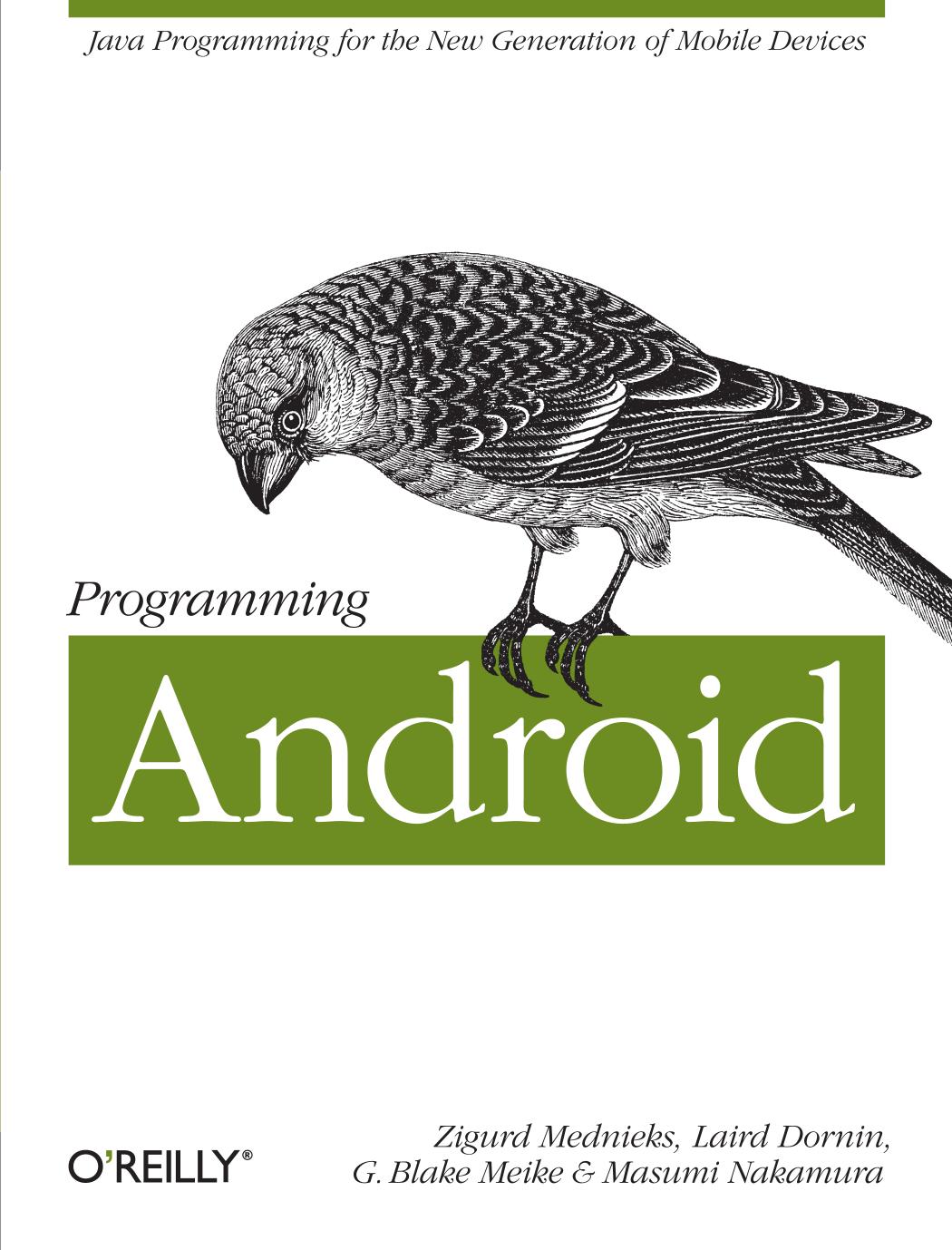 Programming Android Zigurd Mednieks Laird Dornin Blake Meike