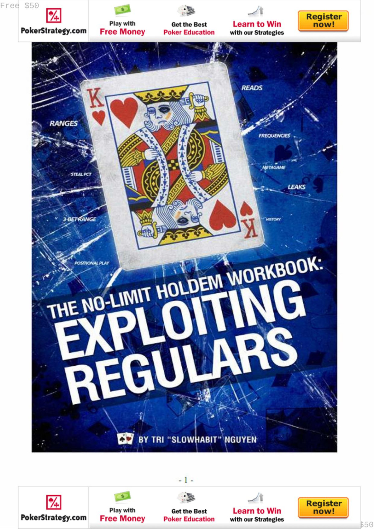 The Nolimit Holdem Workbook Exploiting Regulars Tri Slowhabit Nguyen