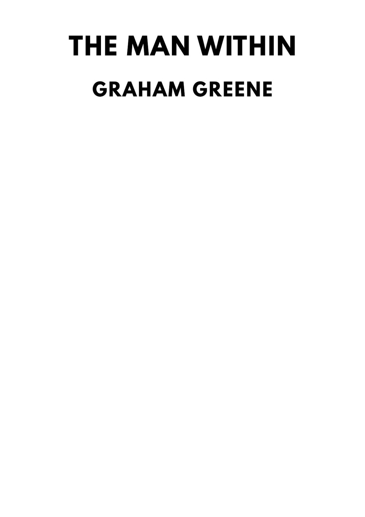 The Man Within Graham Greene