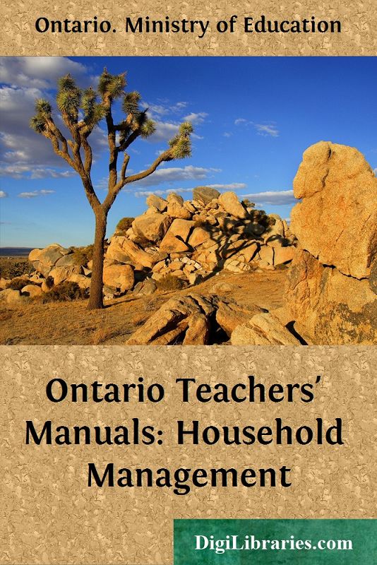 Ontario Teachers Manuals Household Management Ontario Ministry Of Education