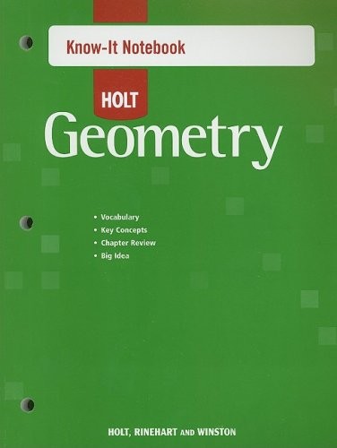 Holt Geometry Knowit Notebook 1st Edition Holt Rinehart Winston