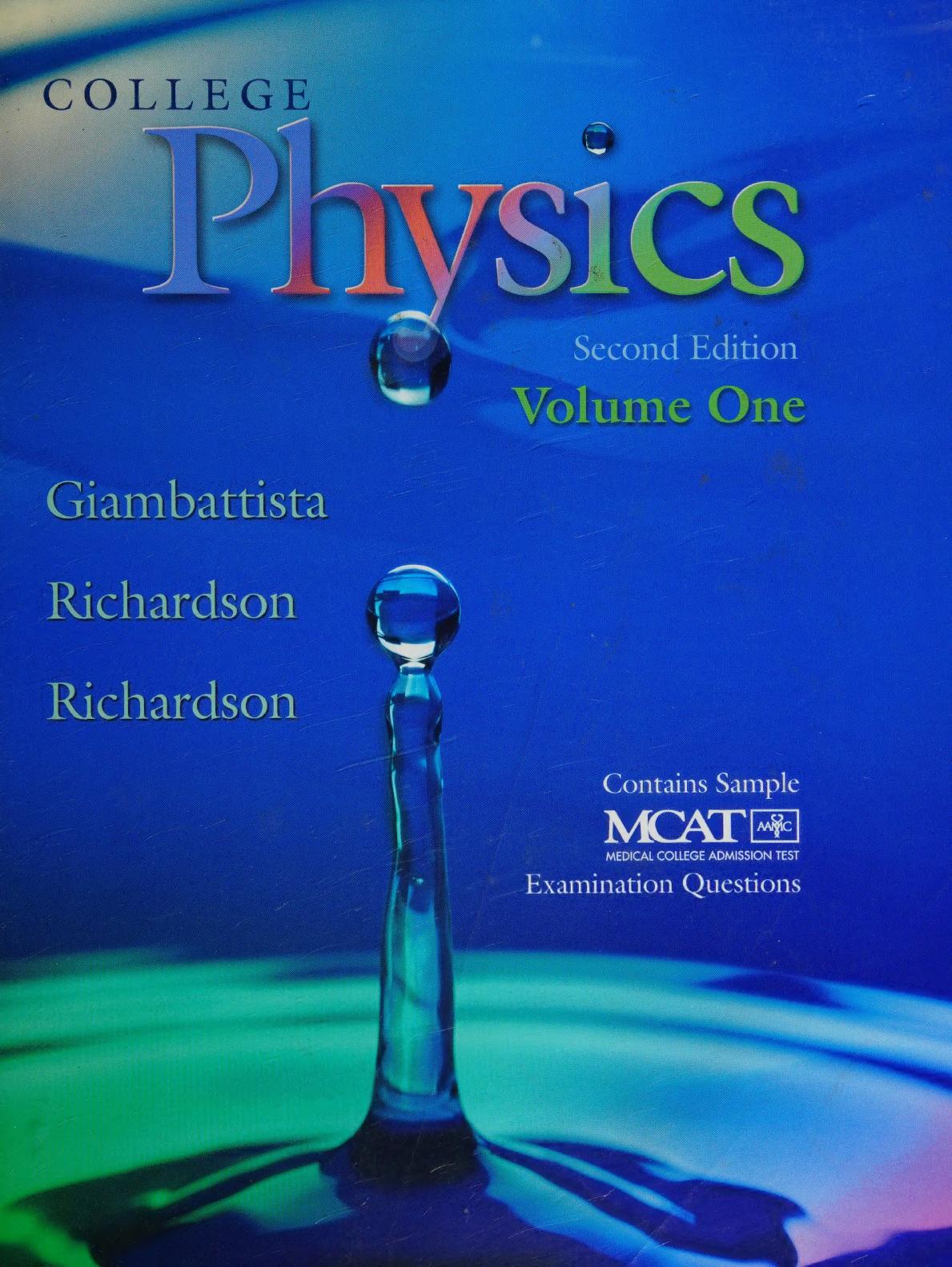 College Physics Vol 1 2nd Edition Alan Giambattista Robert Richardson