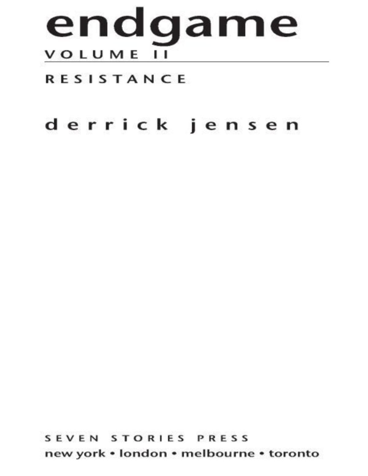 Endgame Volume 2 Derrick Jensen