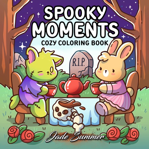 Spooky Moments Cute Coloring Book For Adults And Teens With Adorable Characters And Creepy Scenes For Relaxation Comfy And Cozy Coloring Books Jade Summer