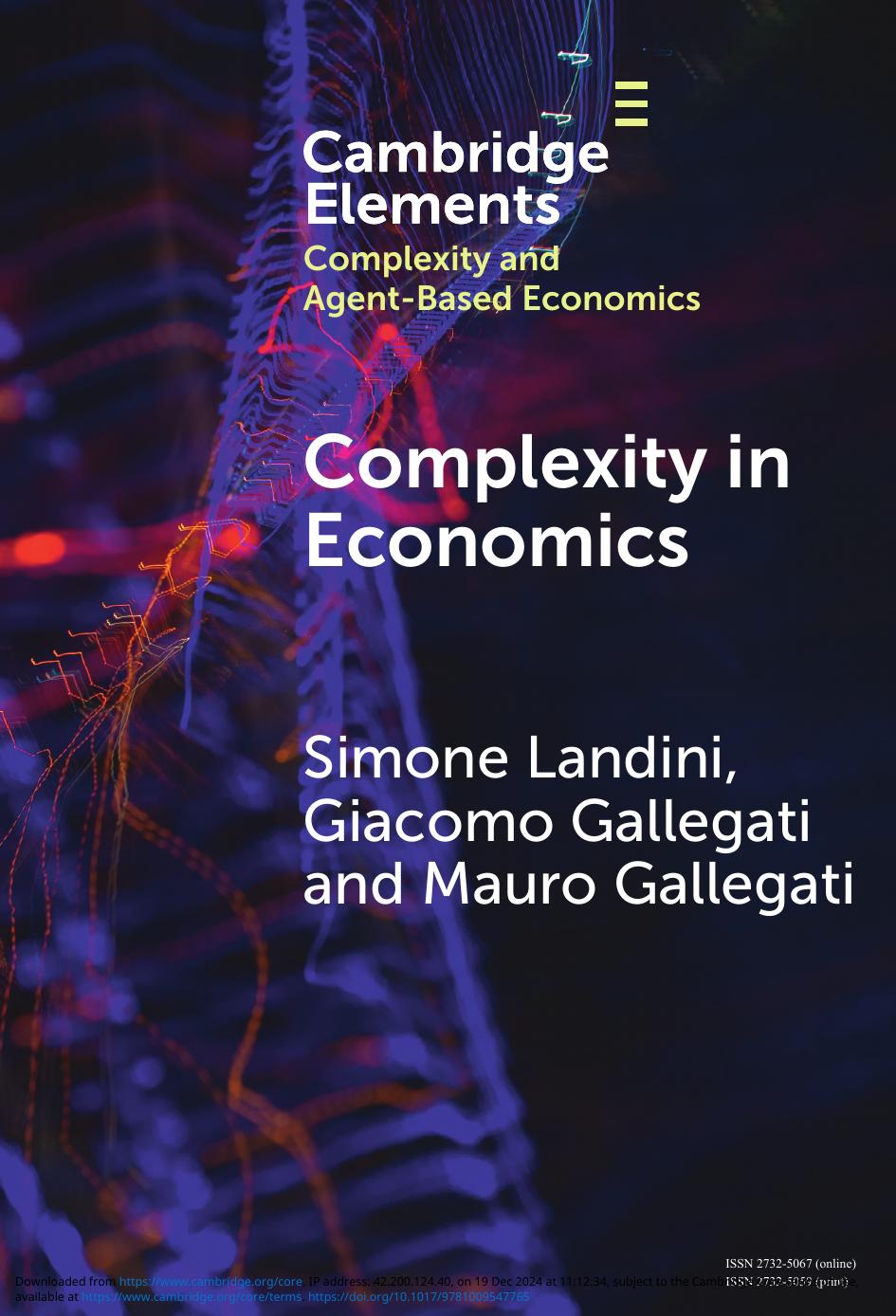 Complexity In Economics Simone Landini Giacomo Gallegati Mauro Gallegati