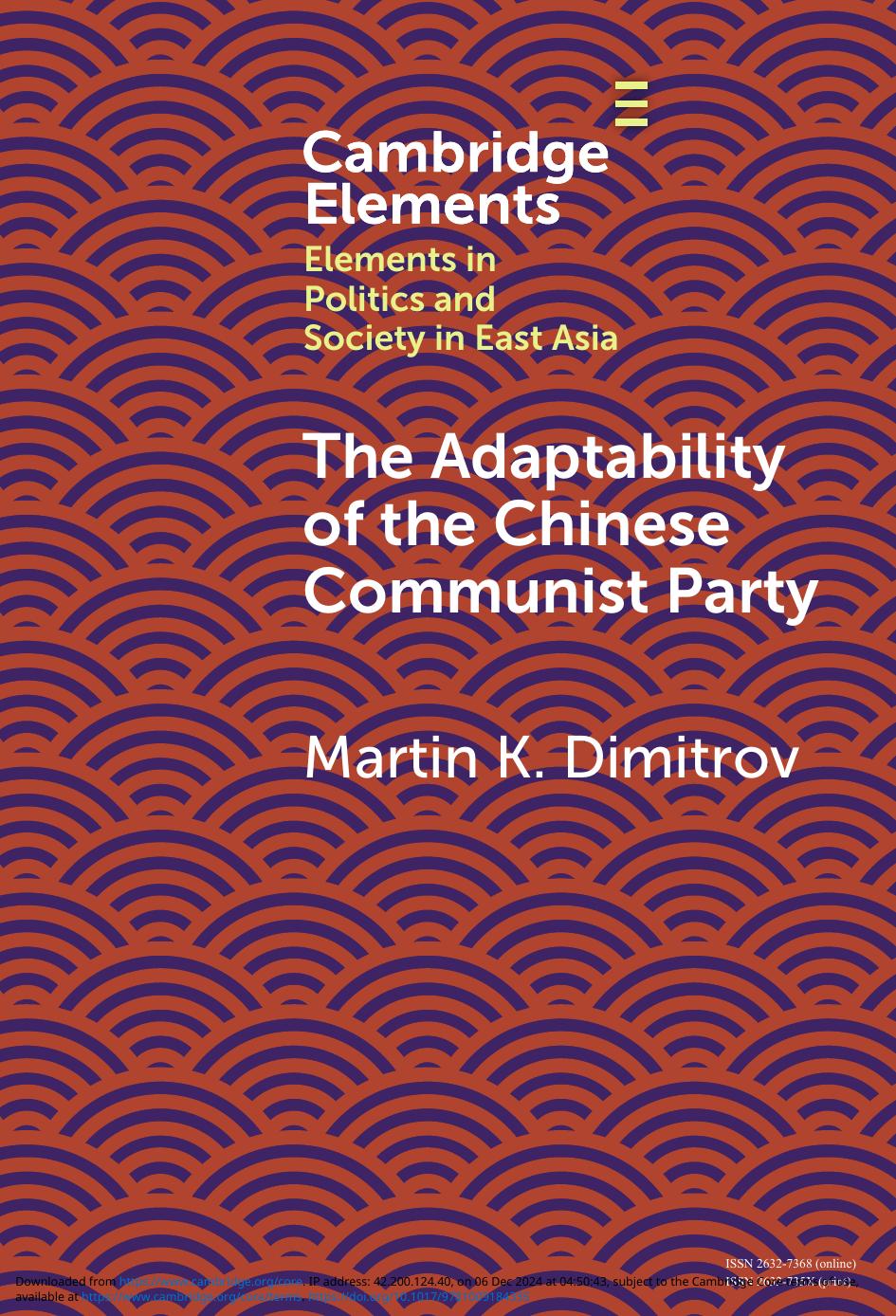 The Adaptability Of The Chinese Communist Party 1st Edition Martin K Dimitrov