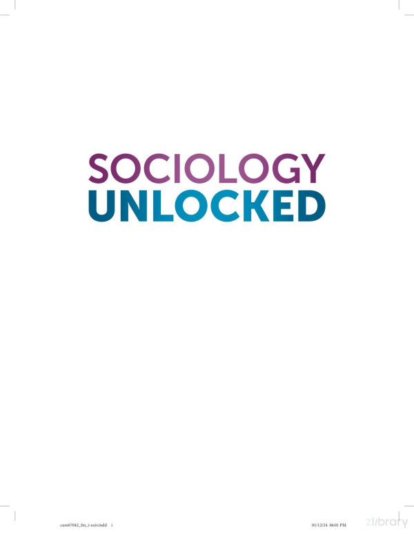 Sociology Unlocked 2nd Sara J Cumming
