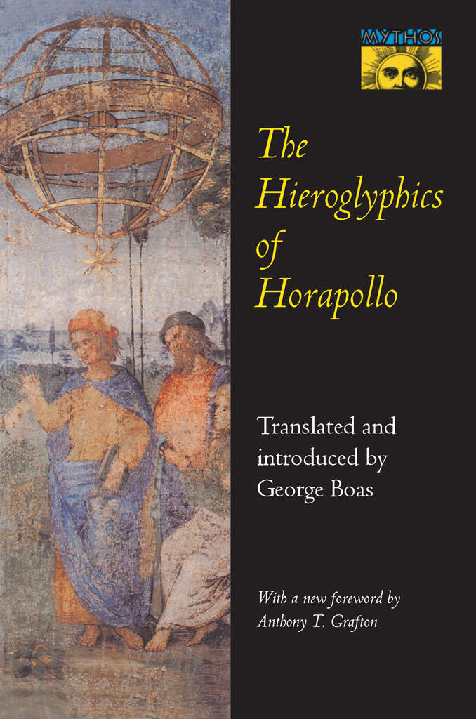 The Hieroglyphics Of Horapollo Bollingen Series Horapollo Niliacus
