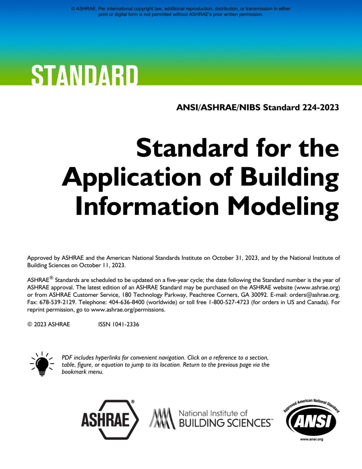 Ansiashraenibs Standard 2242023 Standard For The Application Of Building Information Modeling Ashrae