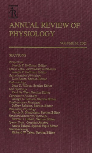 Annual Review Of Physiology 2001th Edition Joseph F Hoffman