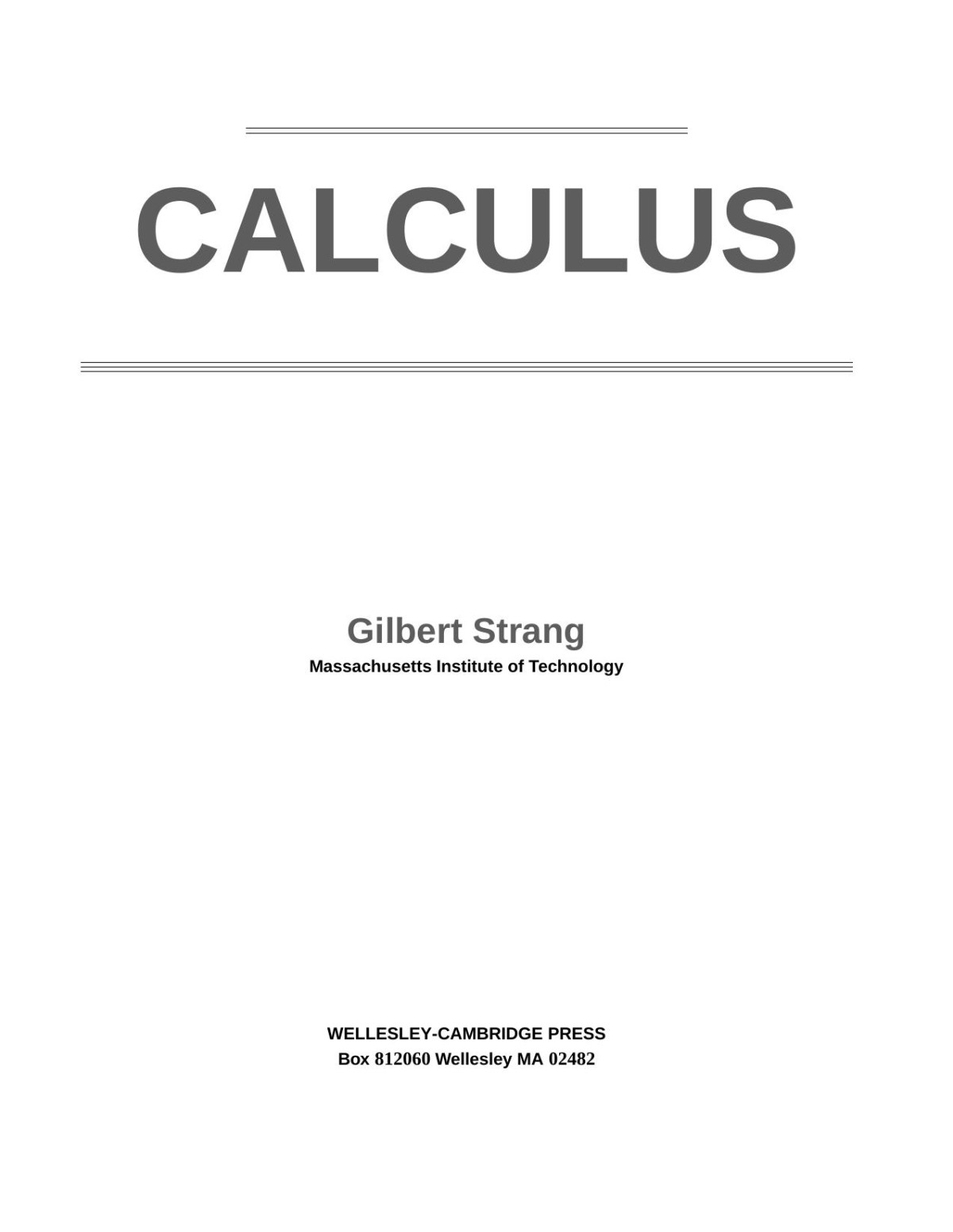Calculus Bookmarks 3rd Edition Gilbert Strang
