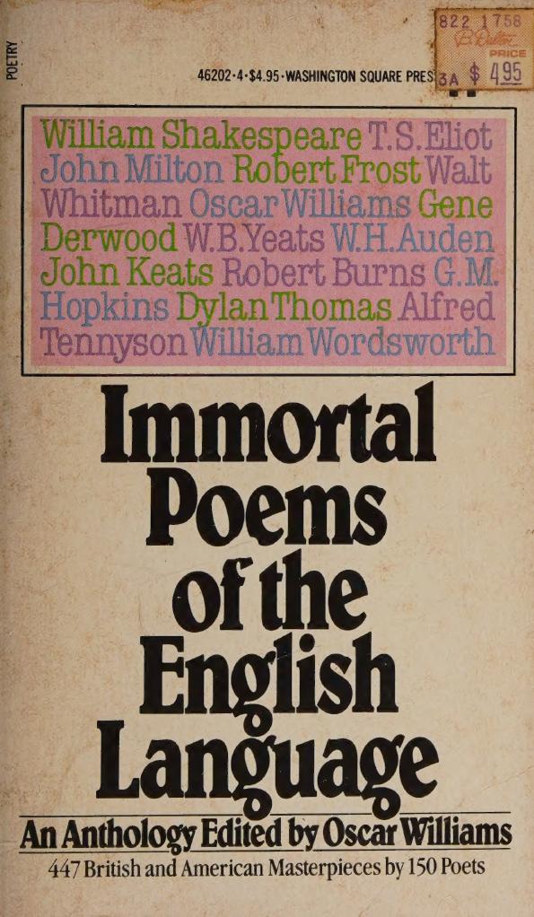 Immortal Poems Of The English Language Unknown