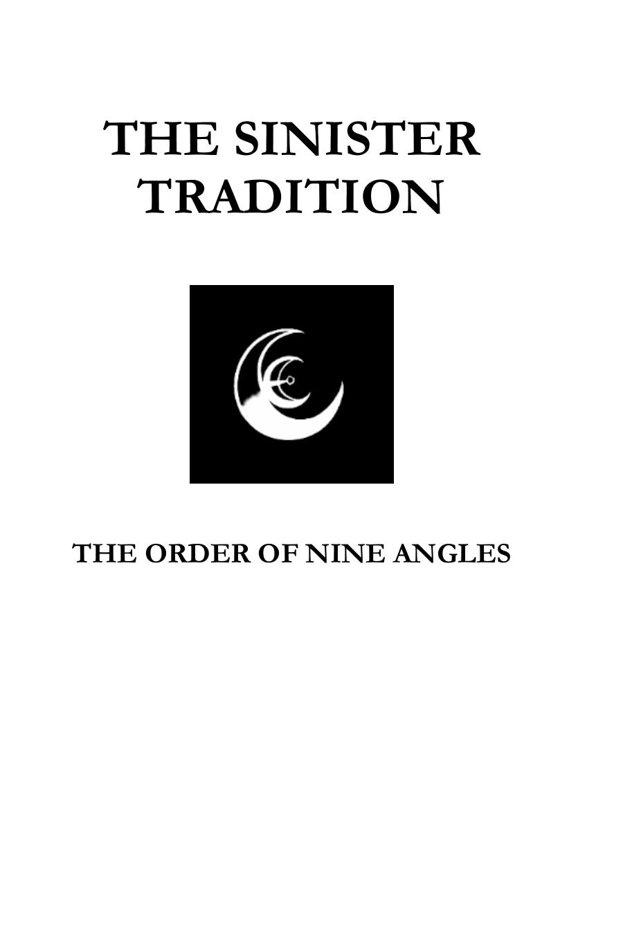 The Sinister Tradition The Order Of Nine Angles