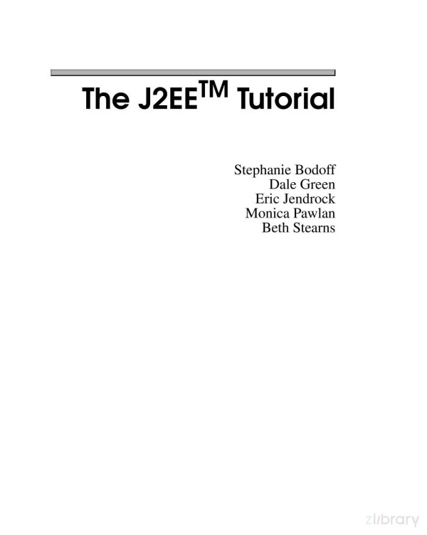 The J2ee Tutorial Stephanie Bodoff Et Al