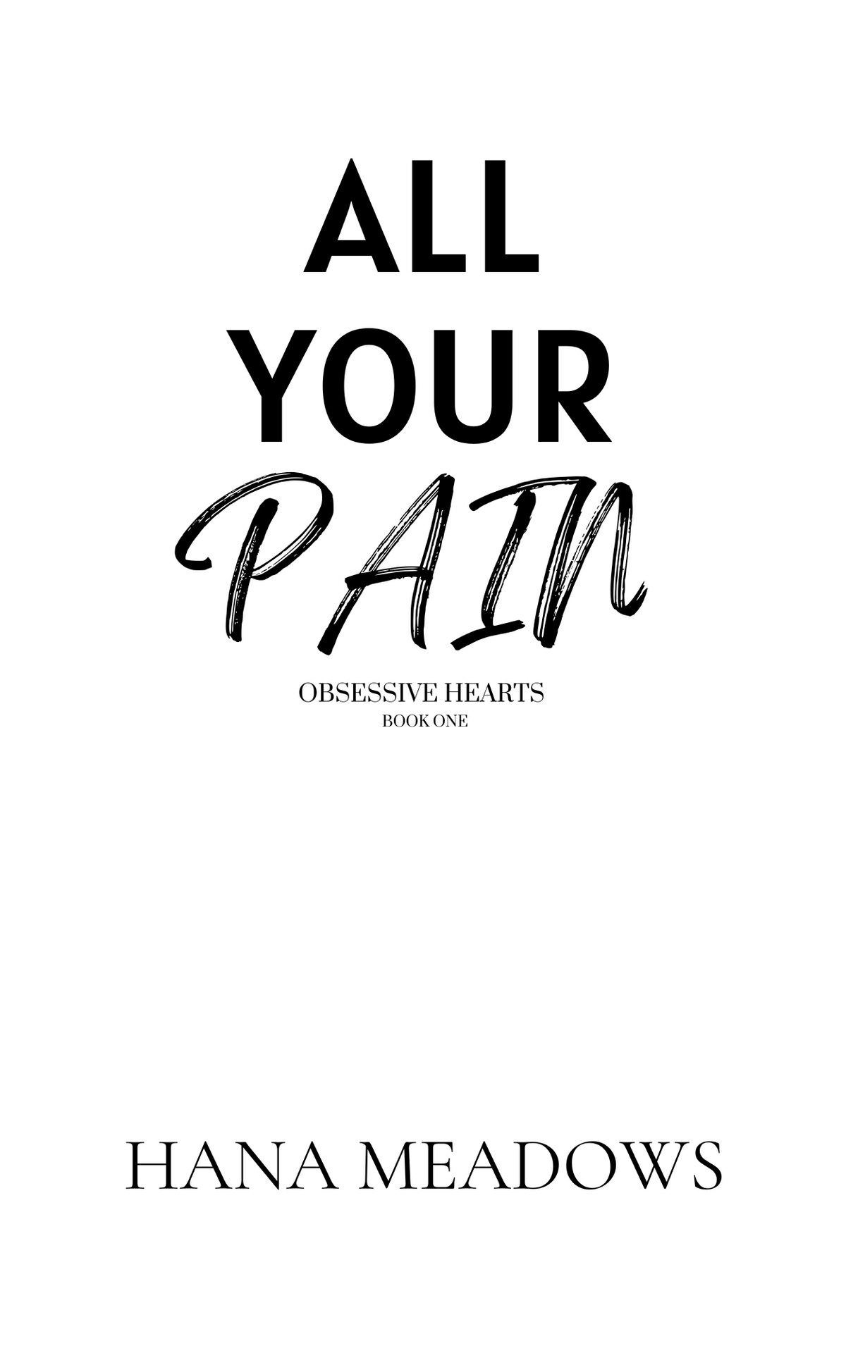 All Your Pain Obsessive Hearts Book One Hana Meadows