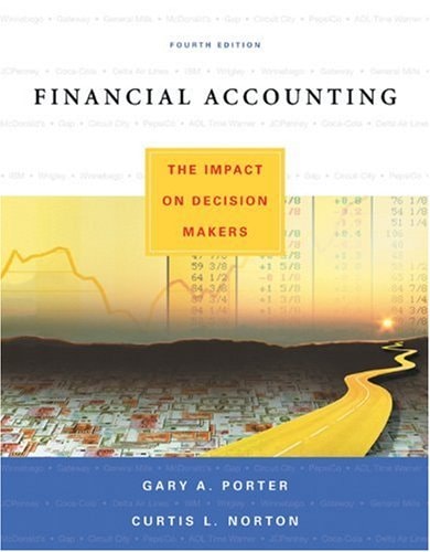 Financial Accounting The Impact On Decision Makers 4th Custom For Texas A M University Gary A Porter