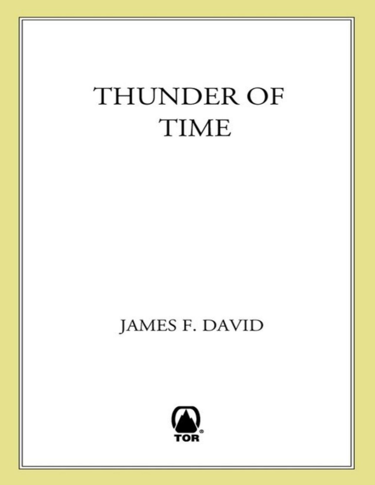 Thunder Of Time James F David
