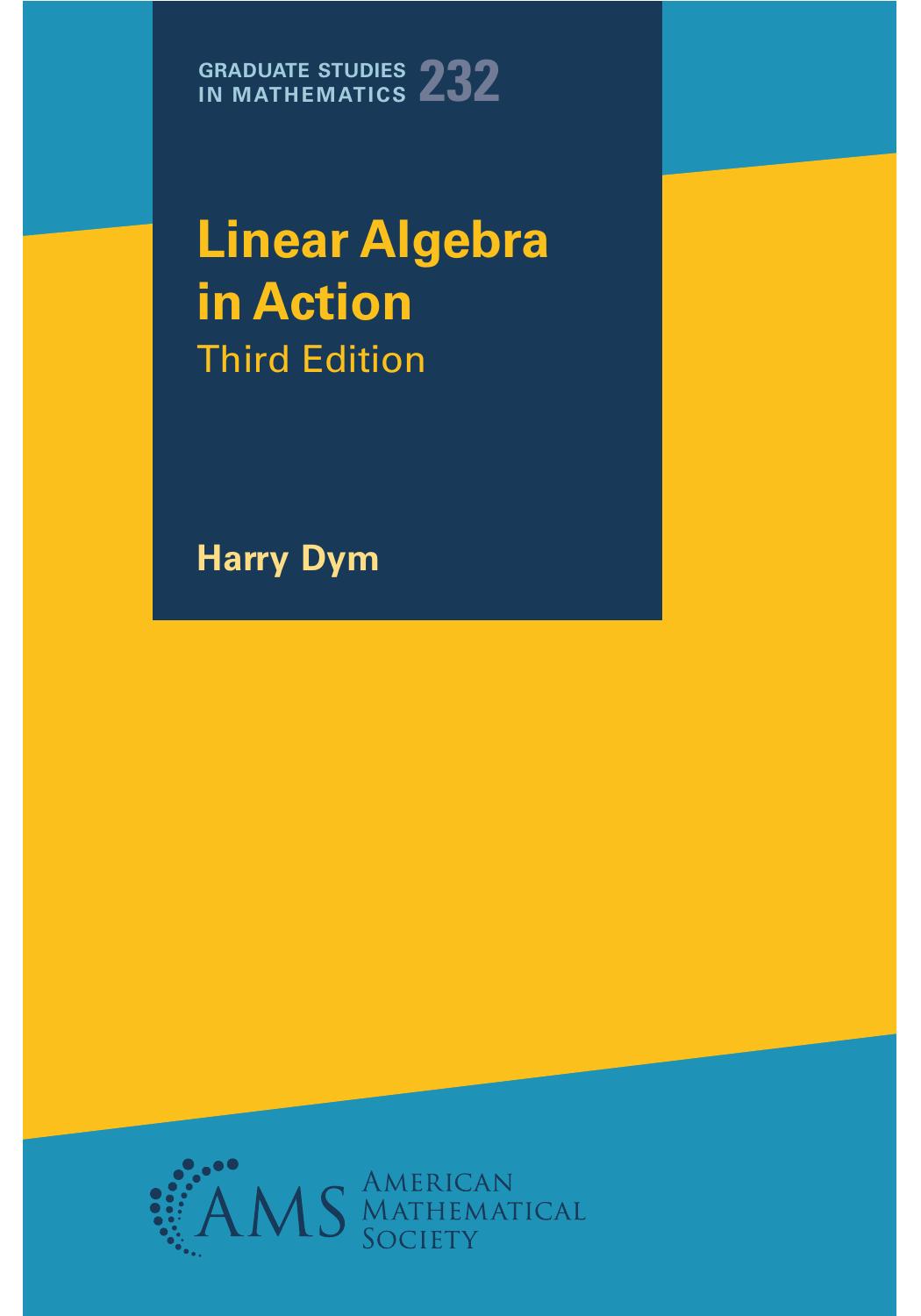 Linear Algebra In Action 3rd Edition 3rd Edition Harry Dym