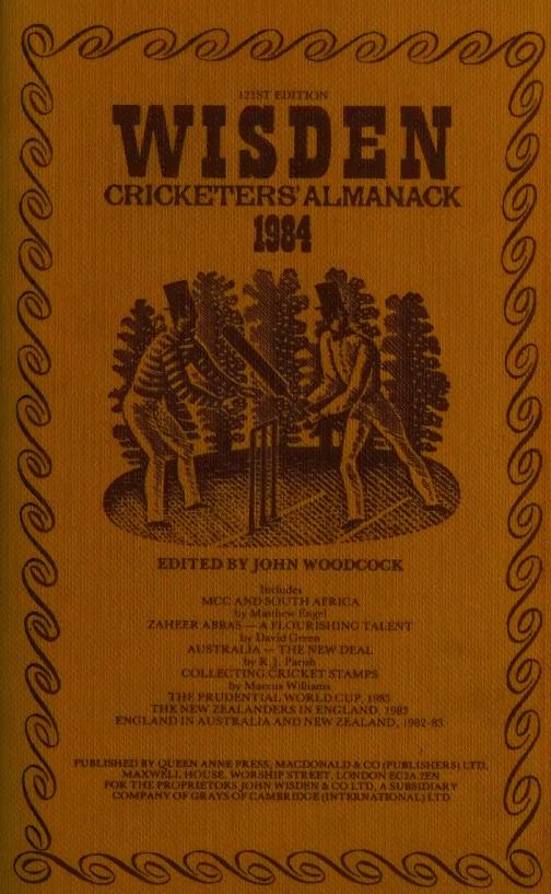 Wisden Cricketers Almanac 1984 121st Year John Woodcock
