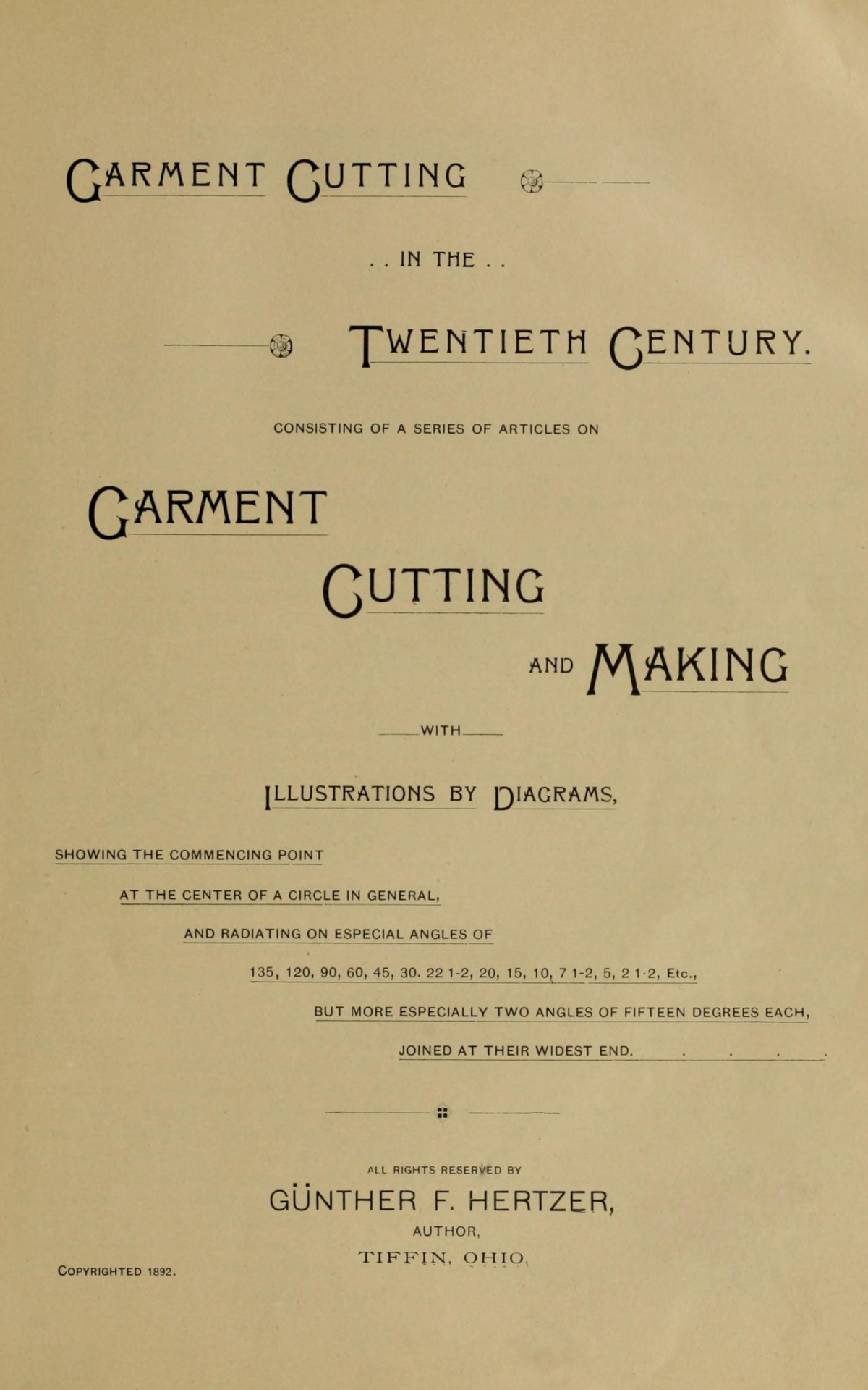 Garment Cutting In The Twentieth Century Gnther F Hertzer