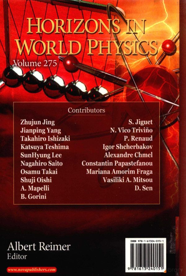 Horizons In World Physics Volume 275 2012th Edition Albert Reimer Editor