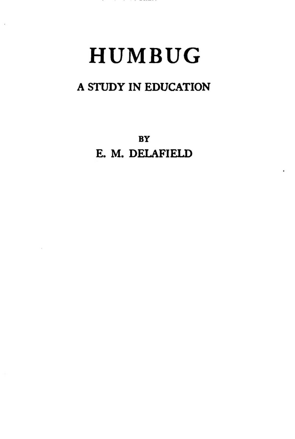 Humbug E M Delafield