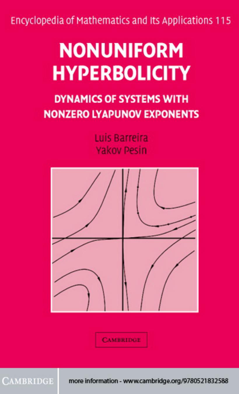 Nonuniform Hyperbolicity Dynamics Of Systems With Nonzero Lyapunov Exponents Luis Barreira Yakov Pesin