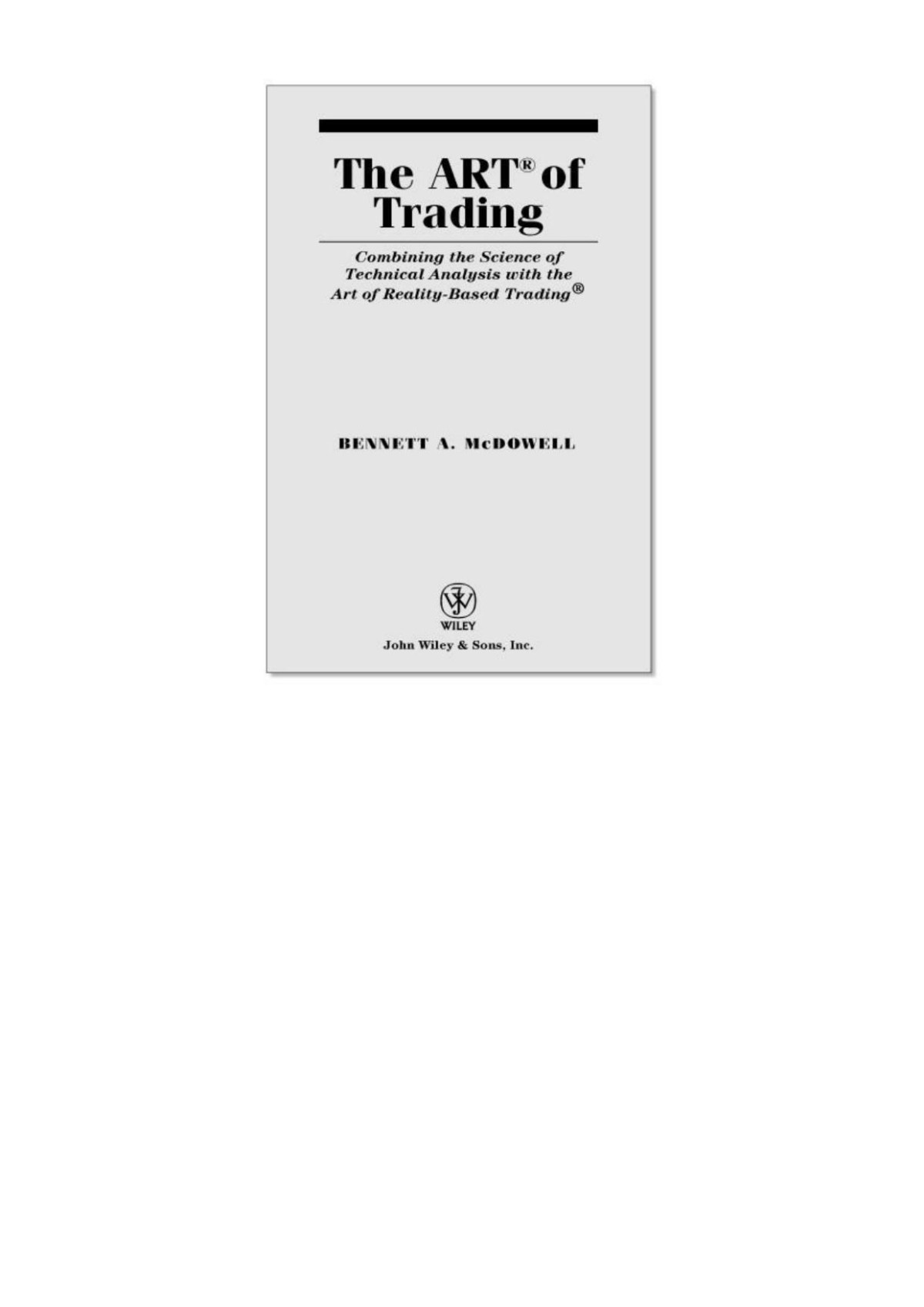 The Art Of Trading Bennett A Mcdowell Mcmillan Lawrence G