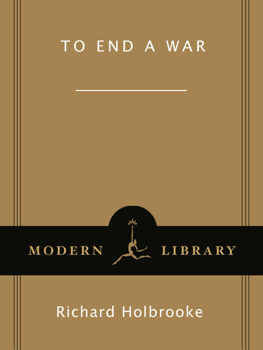 To End A War Richard Holbrooke