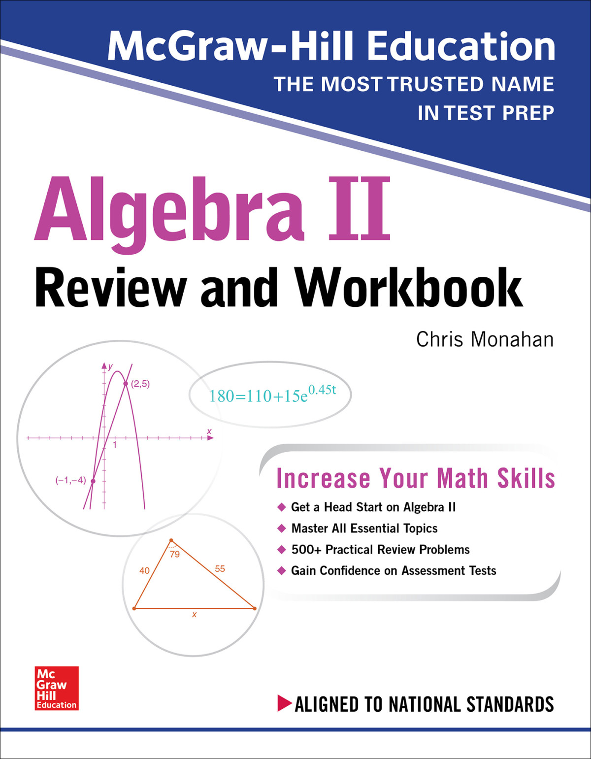 Mcgrawhill Education Algebra Ii High School Review And Workbook Christopher Monahan