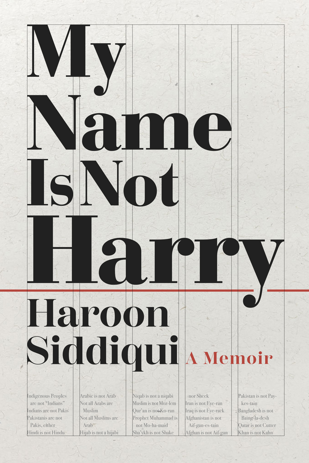 My Name Is Not Harry Haroon Siddiqui