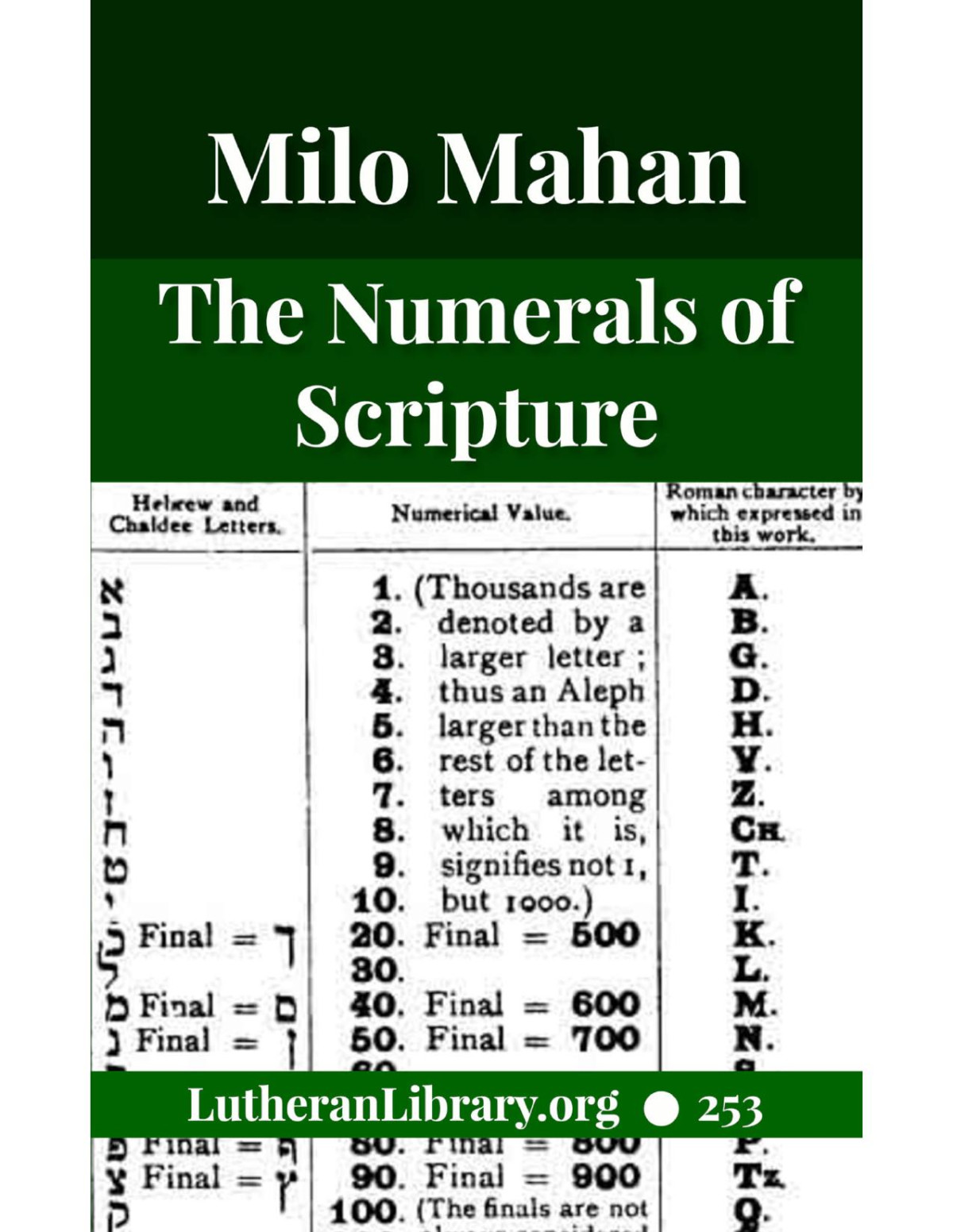 Palmoni The Numerals Of Scripture Milo Mahan