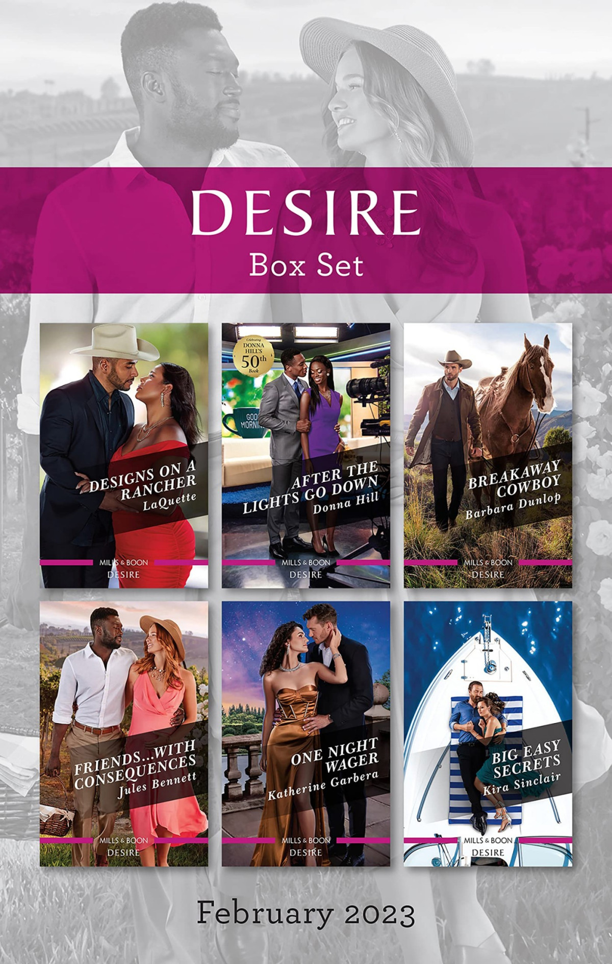 Desire Box Set Feb 2023 Designs On A Rancher After The Lights Go Down Breakaway Cowboy Friends With Consequences One Night Wager Big Easy Secrets Laquette Hill