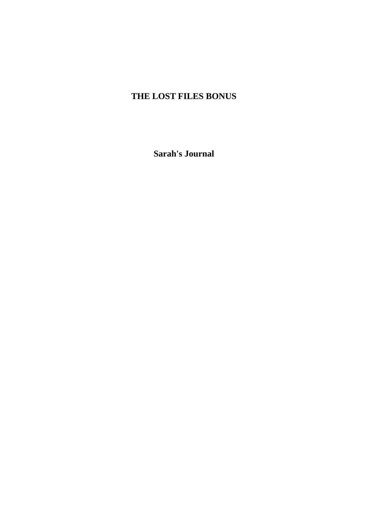 The Lost Files Bonus Sarahs Journal Pittacus Lore