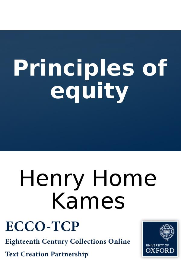 Principles Of Equity Henry Home Kames