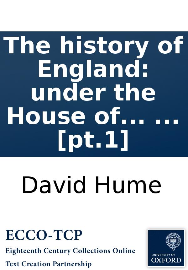 The History Of England Under The House Of Tudor By David Hume Esq In Two Volumes Pt1 David Hume