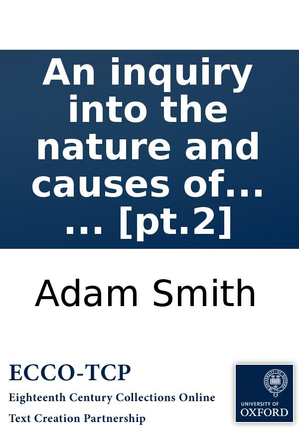 An Inquiry Into The Nature And Causes Of The Wealth Of Nations By Adam Smith In Two Volumes Pt2 Adam Smith