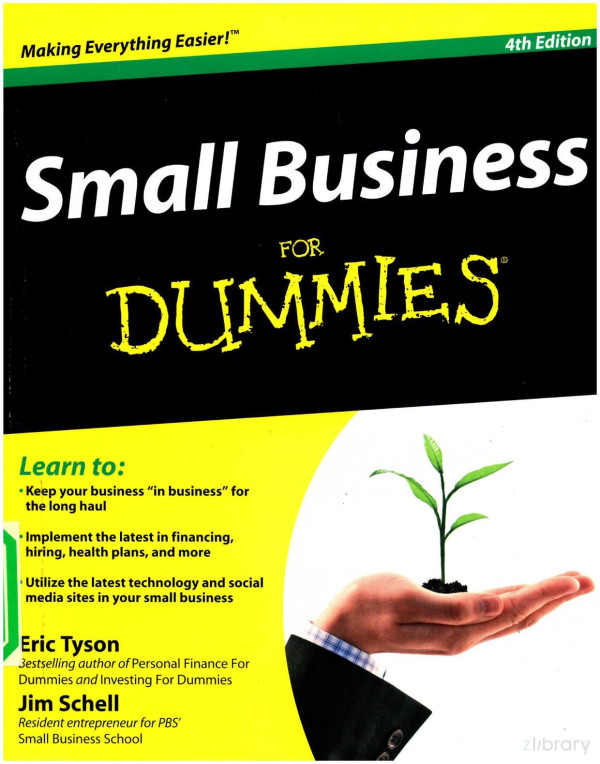 Small Business For Dummies 4th Edition Eric Tyson And Jim Schell