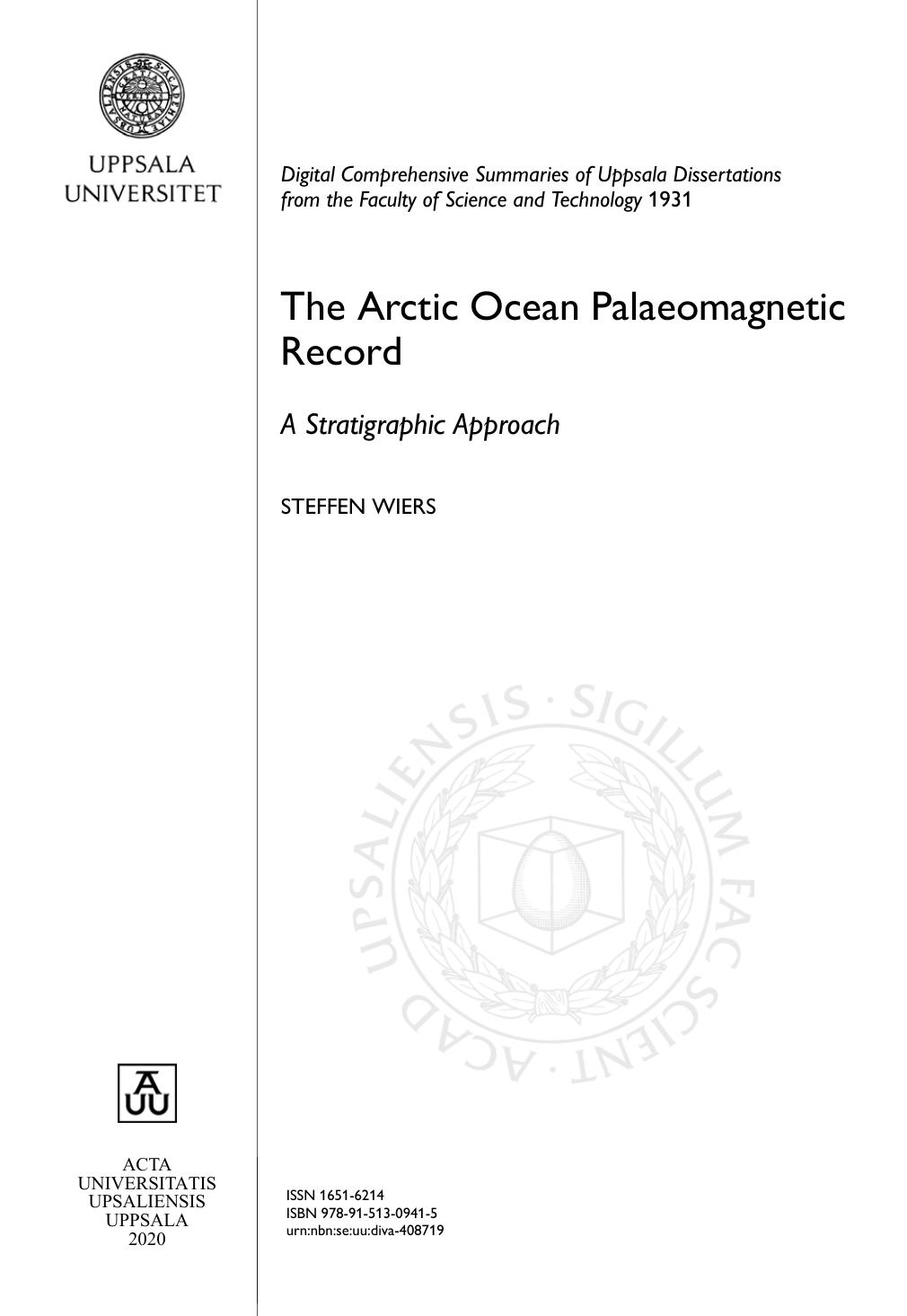 The Arctic Ocean Palaeomagnetic Record A Stratigraphic Approach A Stratigraphic Approach