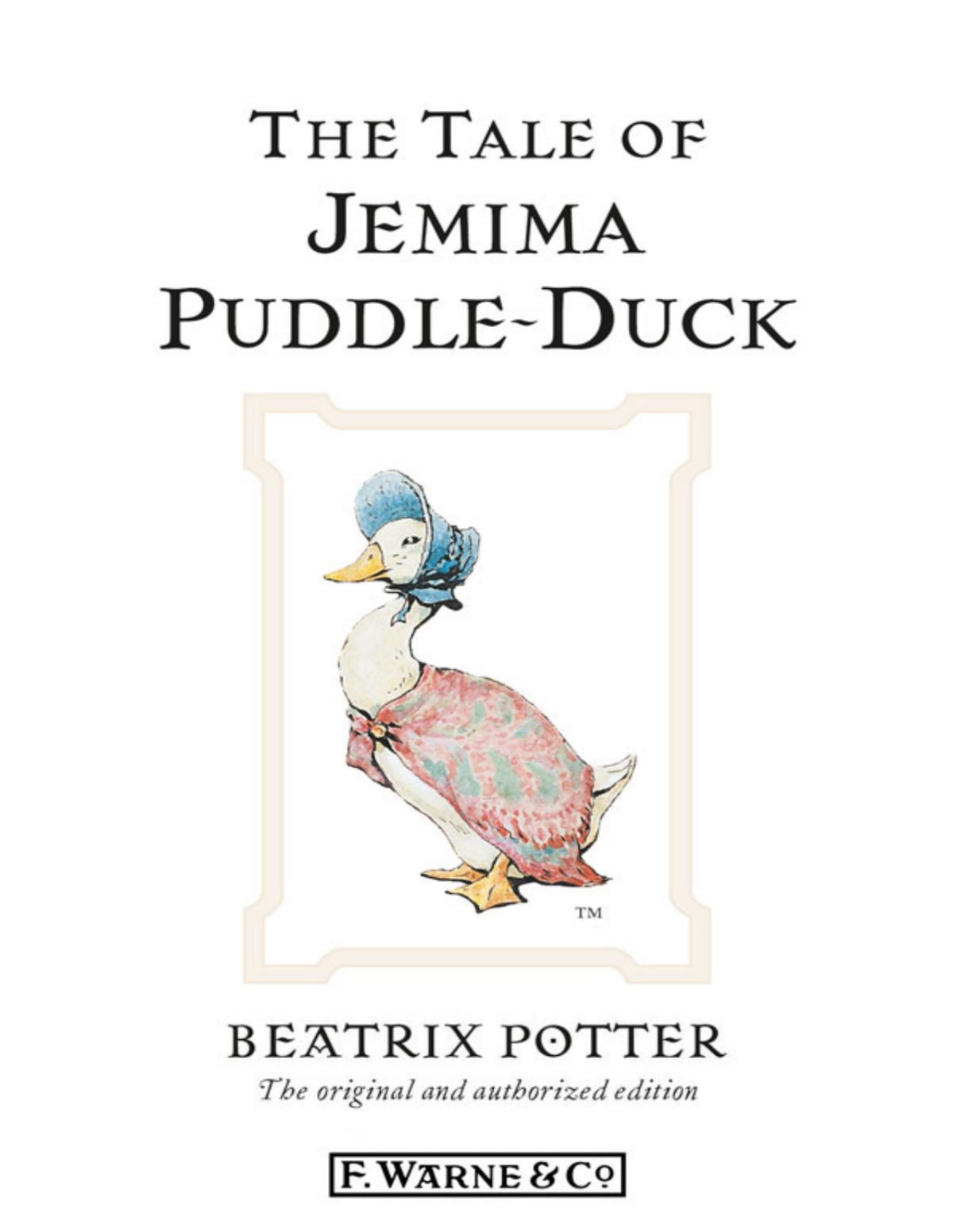 The Tale Of Jemima Puddleduck Beatrix Potter