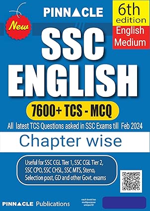 Ssc English 7600 Tcs Mcq Chapterwise 6th Edition With Detailed Explanation 6th Pinnacle Publications