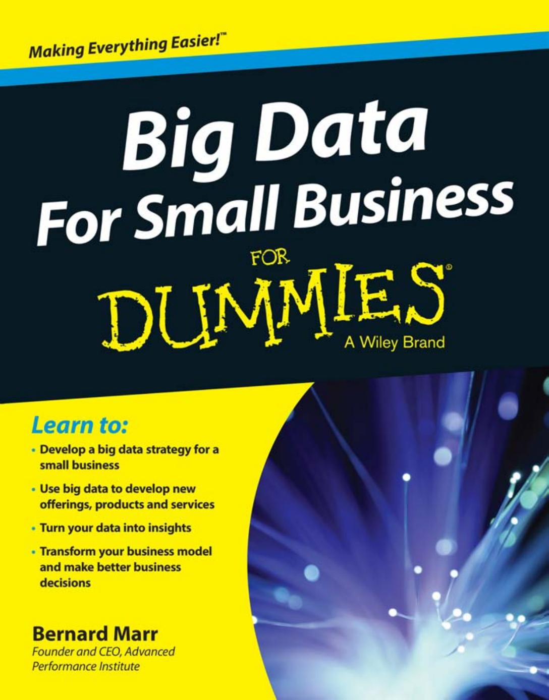 Big Data For Small Business For Dummies First Bernard Marr