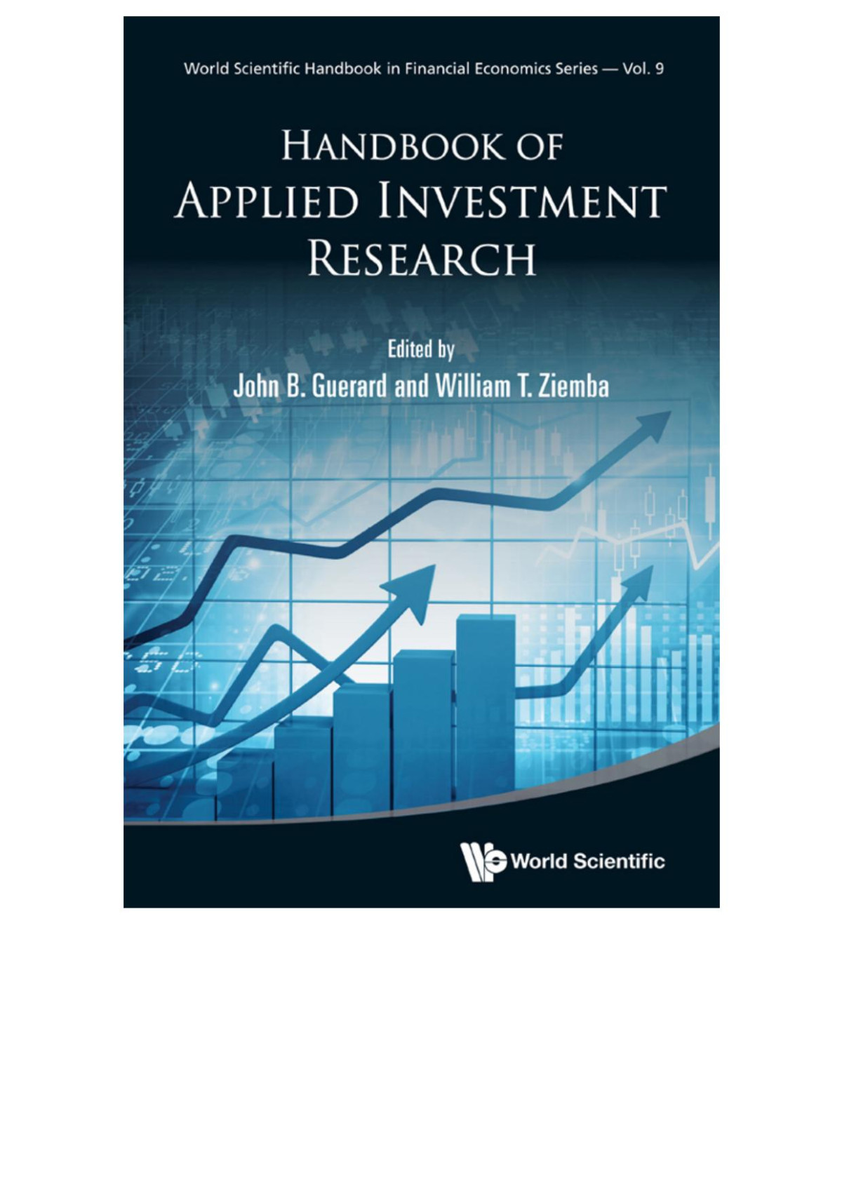 Handbook Of Applied Investment Research John B Guerard William T Ziemba