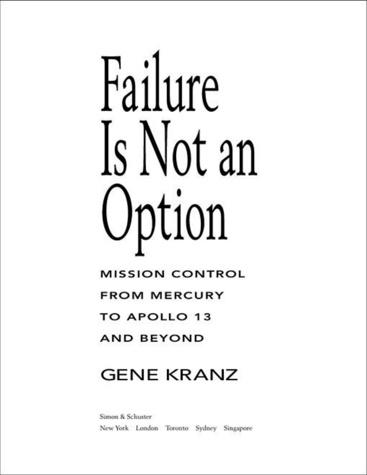 Failure Is Not An Option Kranz Gene