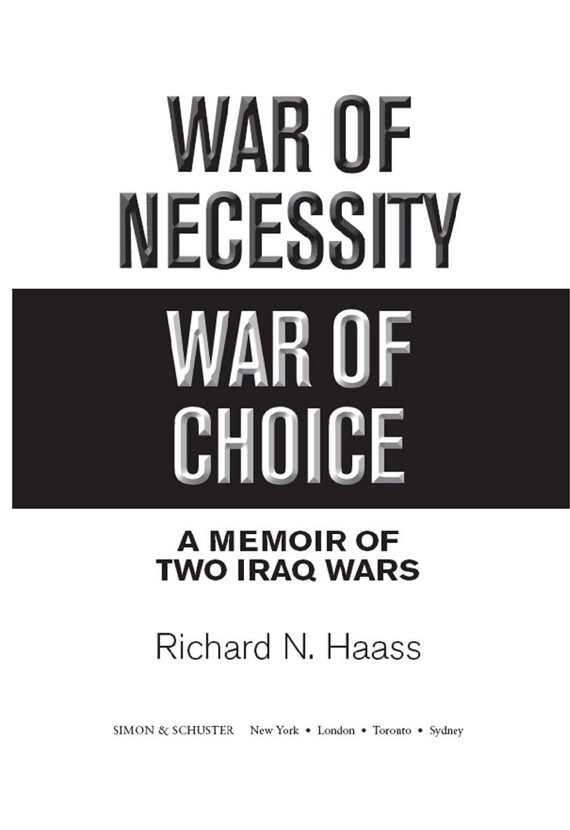 War Of Necessity War Of Choice Richard N Haass