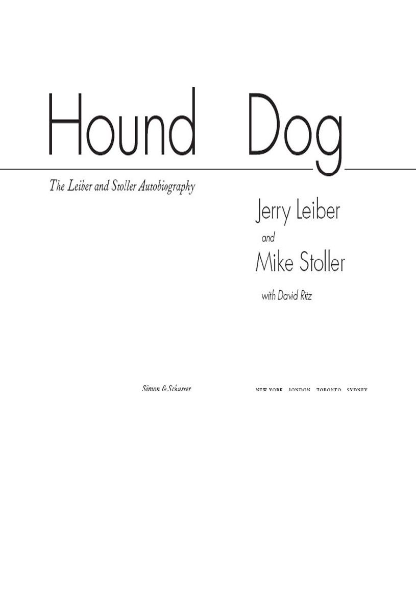 Hound Dog Jerry Leiber Mike Stoller David Ritz