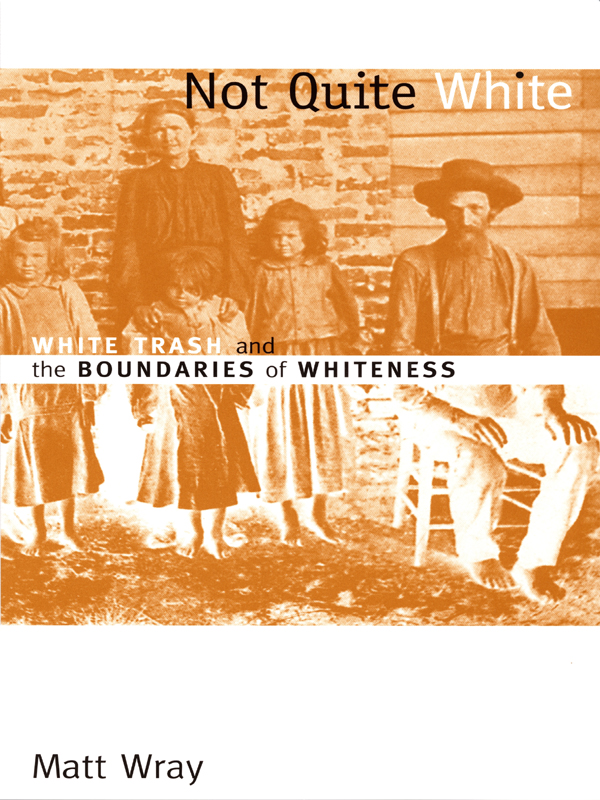 Not Quite White White Trash And The Boundaries Of Whiteness Matt Wray