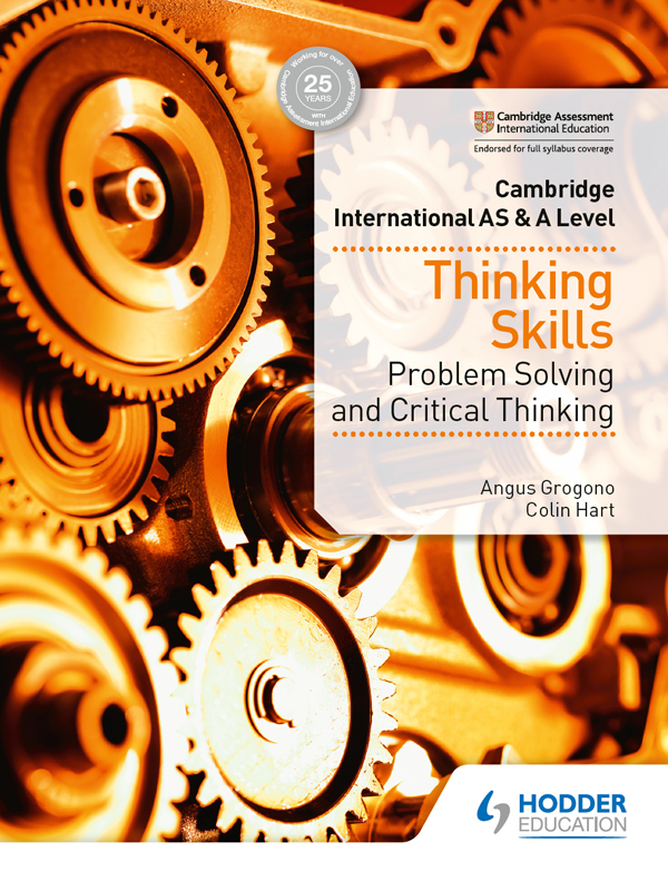 Cambridge International As A Level Thinking Skills Angus Grogono Colin Hart