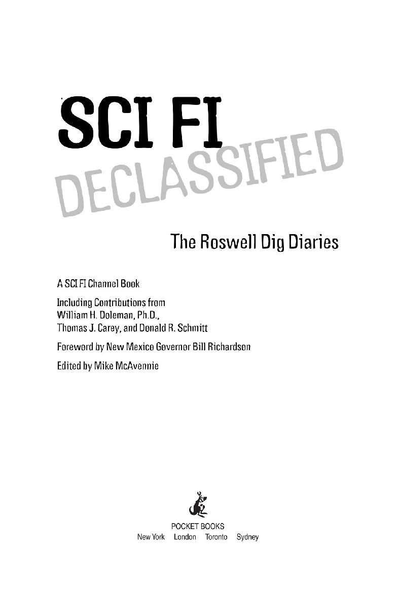 The Roswell Dig Diaries Sci Fi Channel